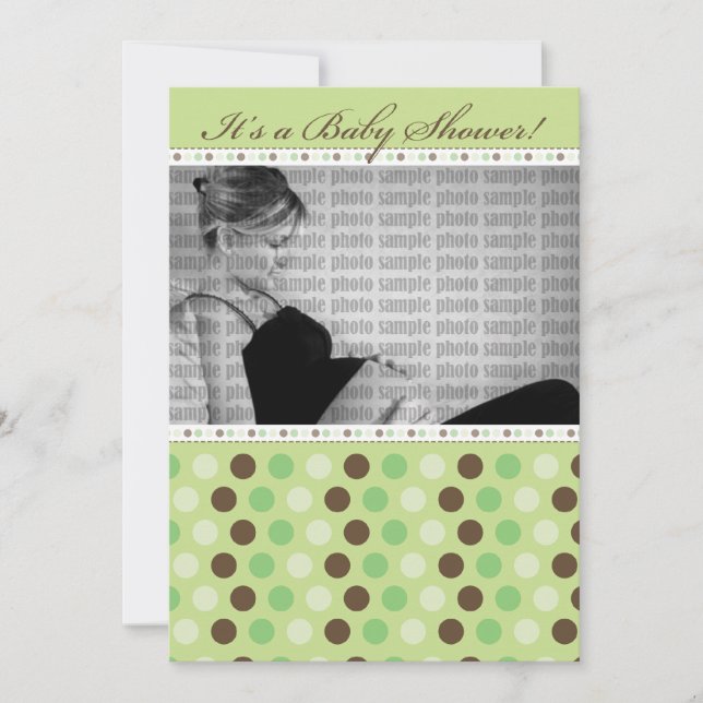 Chocolate Lime Dots Baby Shower Invitation (Front)