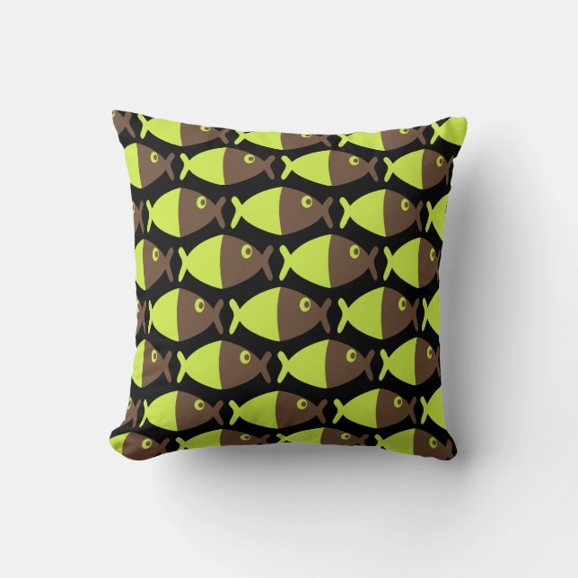 Chocolate Lime Fish Cushion (Front)