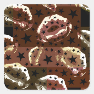 Chocolate Lips Stars Square Sticker