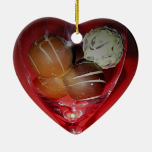 Chocolate Love in Glass Ornament