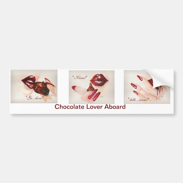 Chocolate Lover Aboard Bumper Sticker (Front)