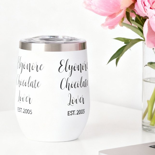 Chocolate Lover Black Script Personalized Name Est (Creator Uploaded)