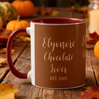 Chocolate Lover Cream Script Personalized Name Est