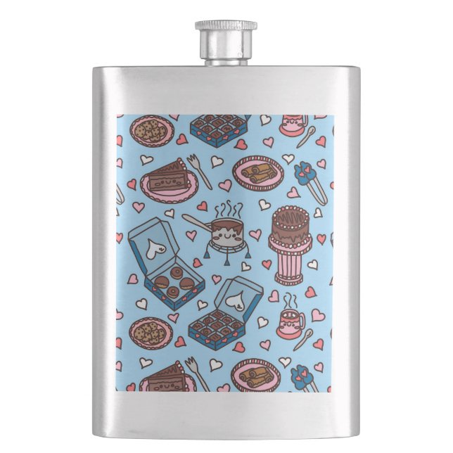 Chocolate lover cute hip flask (Front)