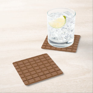 Chocolate lover delight square paper coaster