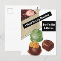Chocolate Lover, Funny Vintage Look Postcard