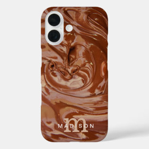 Chocolate Lover Monogram Name iPhone 16 Case