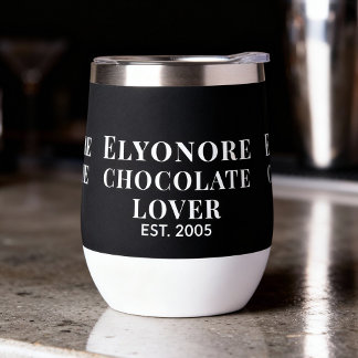 Chocolate Lover White Script Personalized Name Est