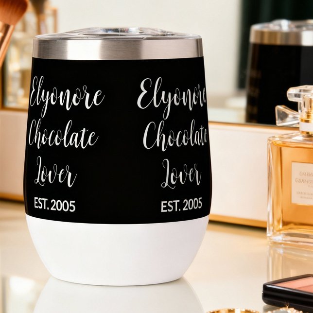 Chocolate Lover White Script Personalized Name Est (Creator Uploaded)