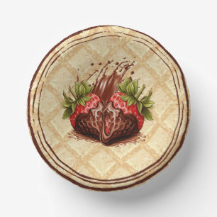 Chocolate lover's bowl, Chocolate dip strawberry Paper Plate