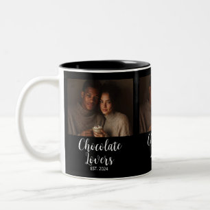 Chocolate Lovers Couple Established Photo Gift Two-Tone Coffee Mug