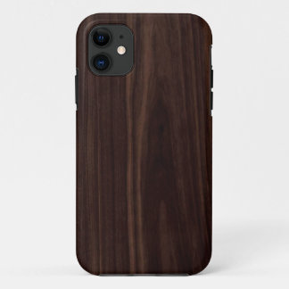 Chocolate Mahogany Dark Wood Grain Texture iPhone 11 Case