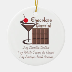 Chocolate Martini Ceramic Ornament