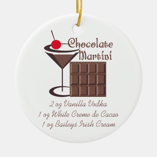 Chocolate Martini Ceramic Ornament (Front)