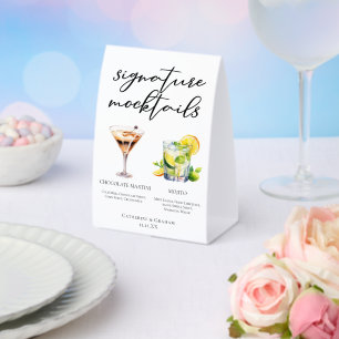 Chocolate Martini Mojito Wedding Mocktails Menu