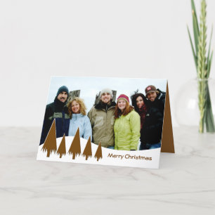 Chocolate Merry Christmas Trees Holiday Card