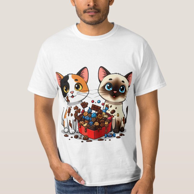 Chocolate Mess Cats T-Shirt (Front)
