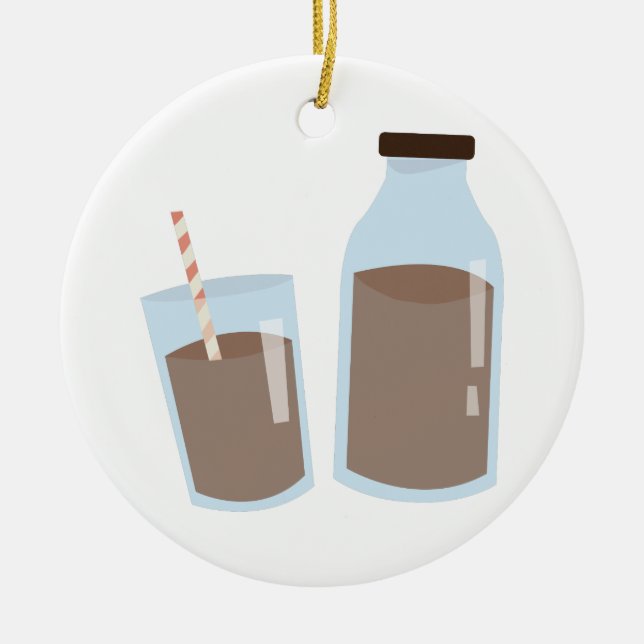 Chocolate Milk Ceramic Ornament (Front)