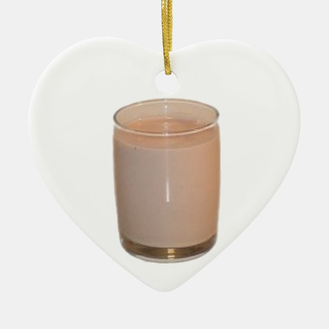 Chocolate Milk Ceramic Ornament (Front)