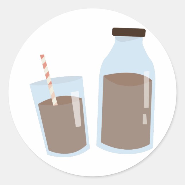 Chocolate Milk Classic Round Sticker (Front)