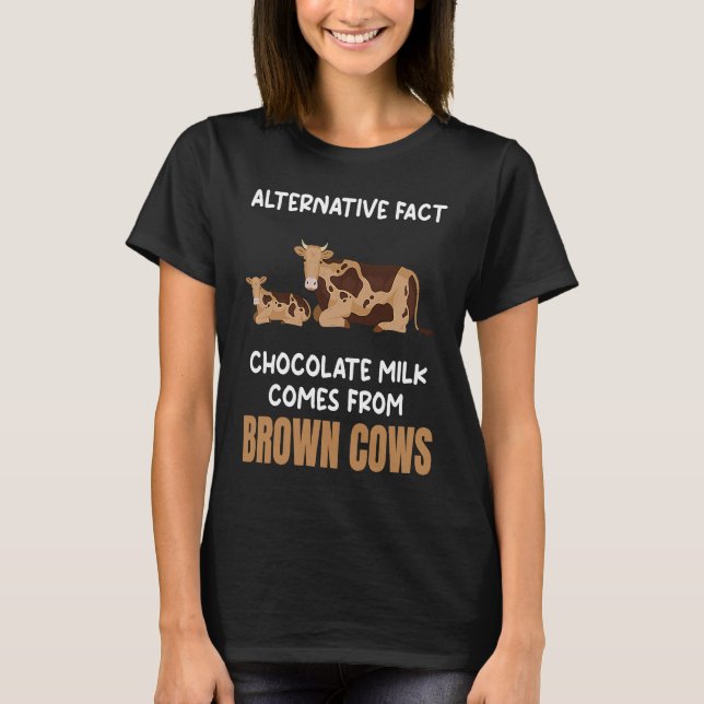 Chocolate Milk Comes From Brown Cows Fun Food Grap T-Shirt (Front)