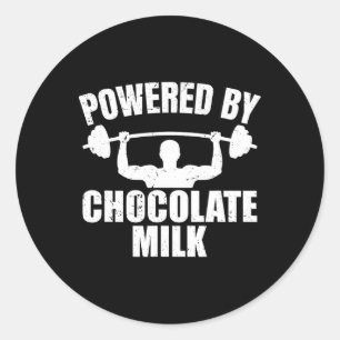 Chocolate Milk Gym Fitness Workout Bodybuilding Classic Round Sticker