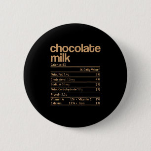 Chocolate Milk Nutrition Facts Funny Thanksgiving 6 Cm Round Badge