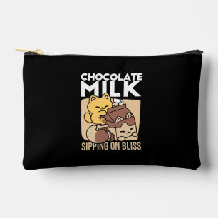 Chocolate Milk Sipping on Bliss – Kawaii Cat Food  Accessory Pouch