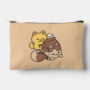 Chocolate Milk Sipping on Bliss – Kawaii Cat Food  Accessory Pouch
