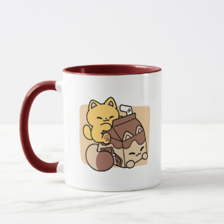 Chocolate Milk Sipping on Bliss – Kawaii Cat Food  Mug