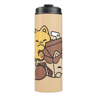 Chocolate Milk Sipping on Bliss – Kawaii Cat Food  Thermal Tumbler