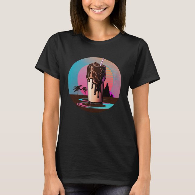 Chocolate Milk Synthwave 80s Retrowave Aesthetic T-Shirt (Front)