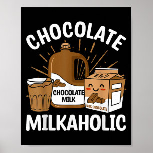 Chocolate Milkaholic Milk Food Eater Lover Quotes Poster
