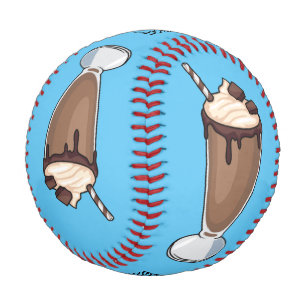 Chocolate milkshake cartoon illustration baseball