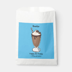 Chocolate milkshake cartoon illustration favour bag