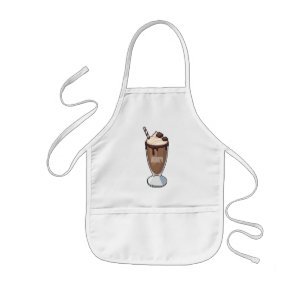 Chocolate milkshake cartoon illustration  kids apron