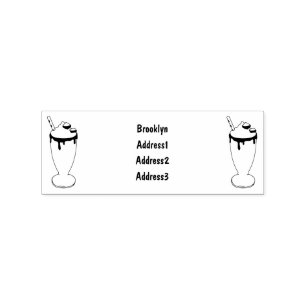 Chocolate milkshake cartoon illustration rubber stamp