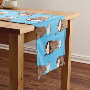 Chocolate milkshake cartoon illustration short table runner