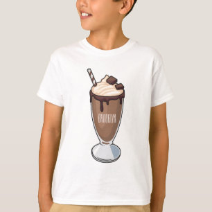 Chocolate milkshake cartoon illustration  T-Shirt