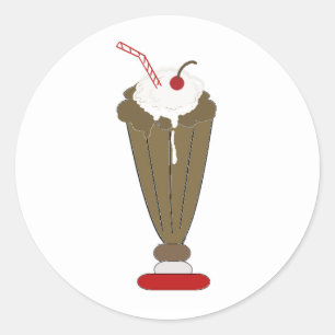 Chocolate Milkshake Classic Round Sticker