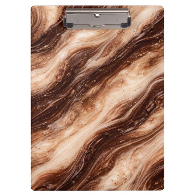 Chocolate Milkshake Marble Texture Clipboard (Front)