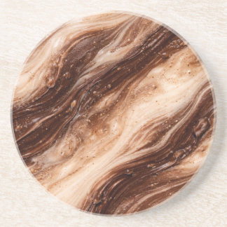 Chocolate Milkshake Marble Texture Coaster