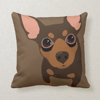 Chocolate Min Pin Owner Throw Pillow