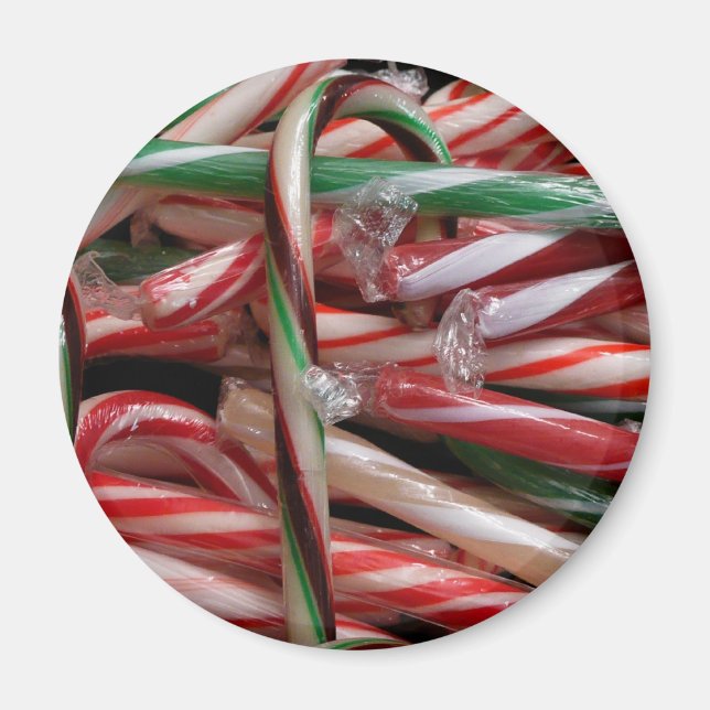 Chocolate Mint Candy Canes Holiday Festive Magnet (Front)