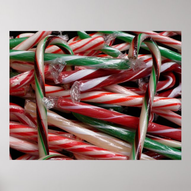 Chocolate Mint Candy Canes Holiday Festive Poster (Front)
