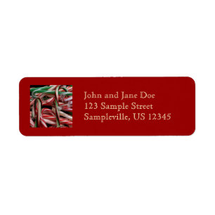 Chocolate Mint Candy Canes Holiday Festive Return Address Label