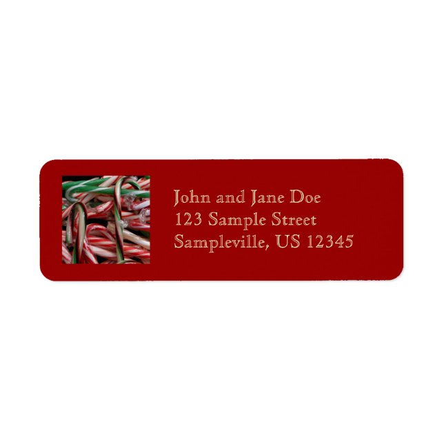 Chocolate Mint Candy Canes Holiday Festive Return Address Label (Front)