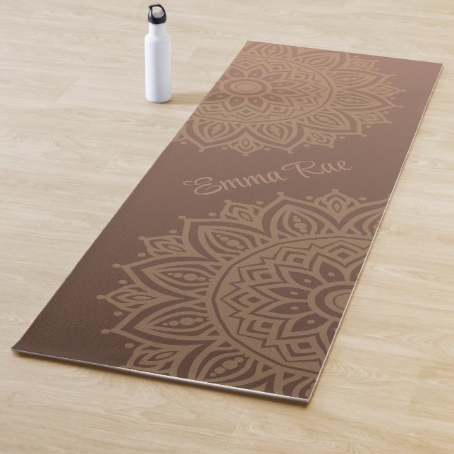 Chocolate Mocha Mandala Gradient Yoga Mat (In Situ)