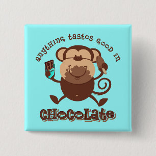 Chocolate Monkey 15 Cm Square Badge
