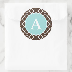 Chocolate Monogram Pattern Stickers